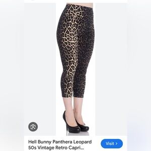 Hellbunny Pedal Pushers Leopard Sz 2x NWOT Pinup Rockabilly